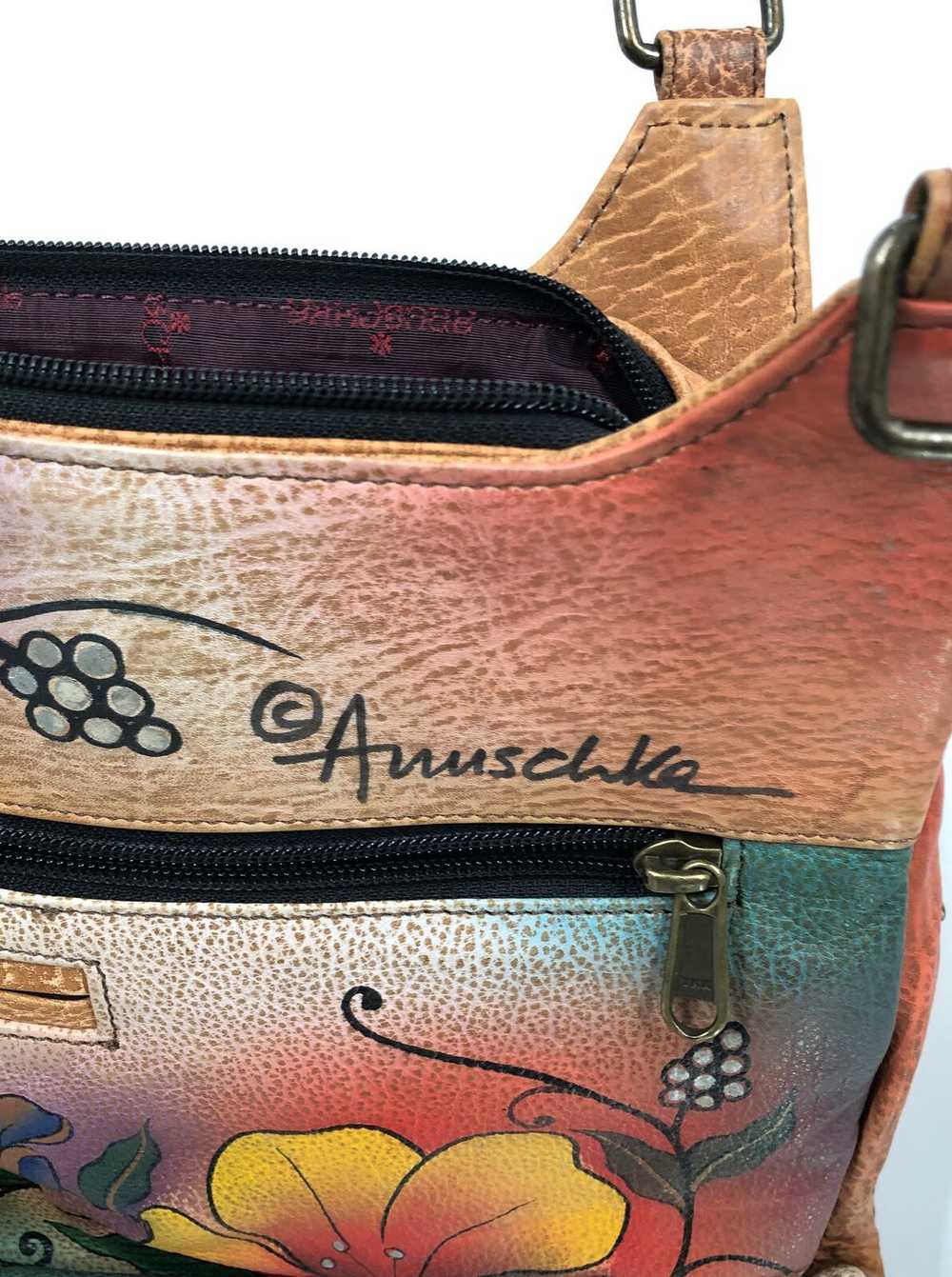 Anuschka Butterfly Garden Hand Painted Leather Bag - image 5