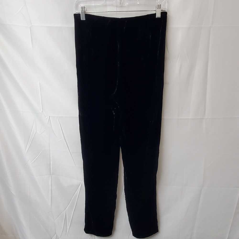 Eileen Fisher Black Velvet Stretchy Pull On Pants… - image 3