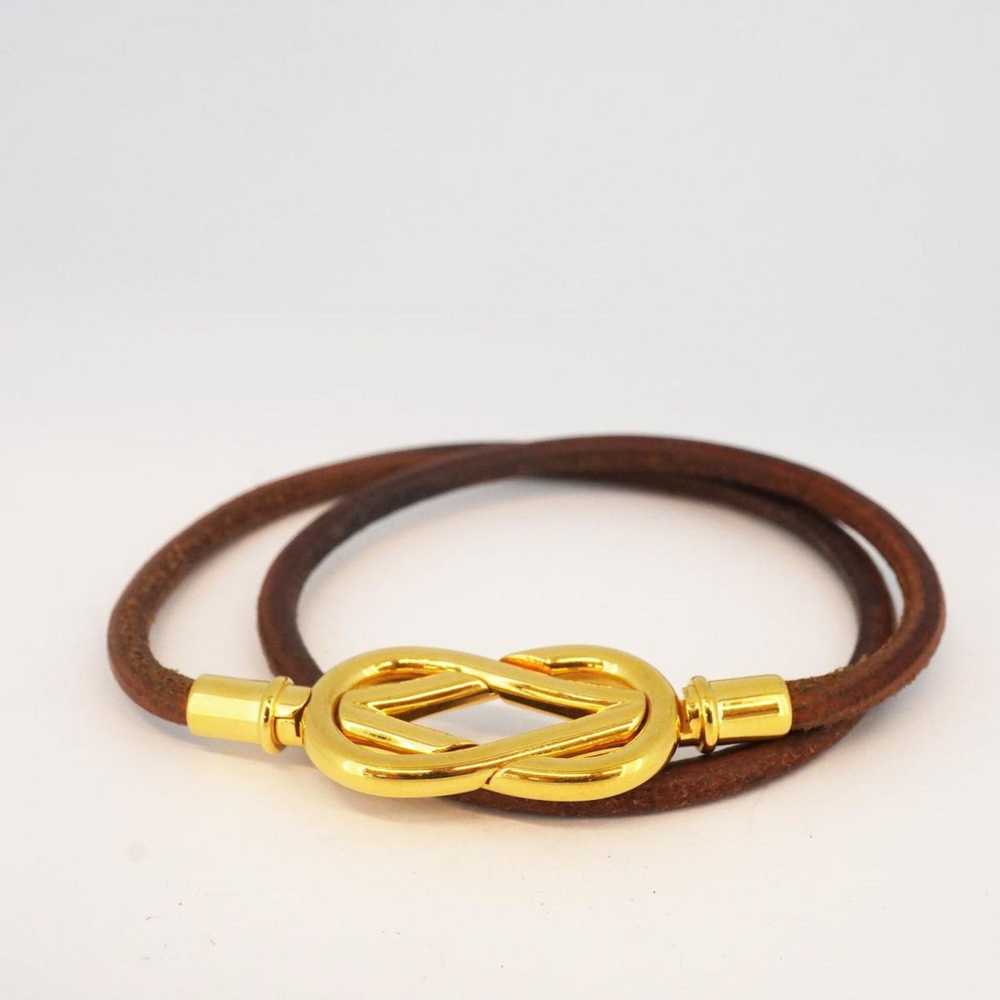 Hermes Hermes Bracelet Atame GP Plated Leather Go… - image 3