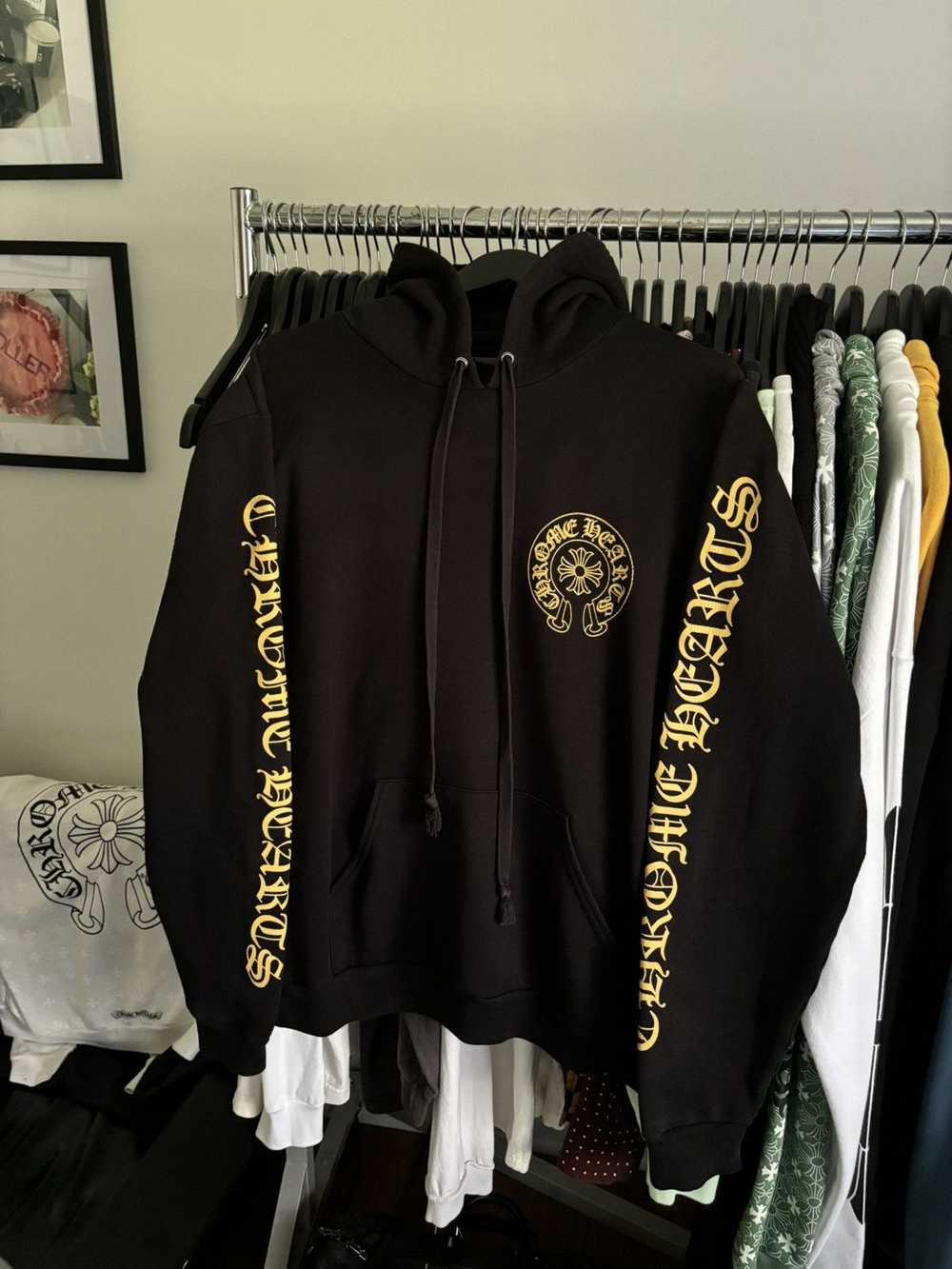 Chrome Hearts BLACK & YELLOW HORSESHOE HOODIE - image 2