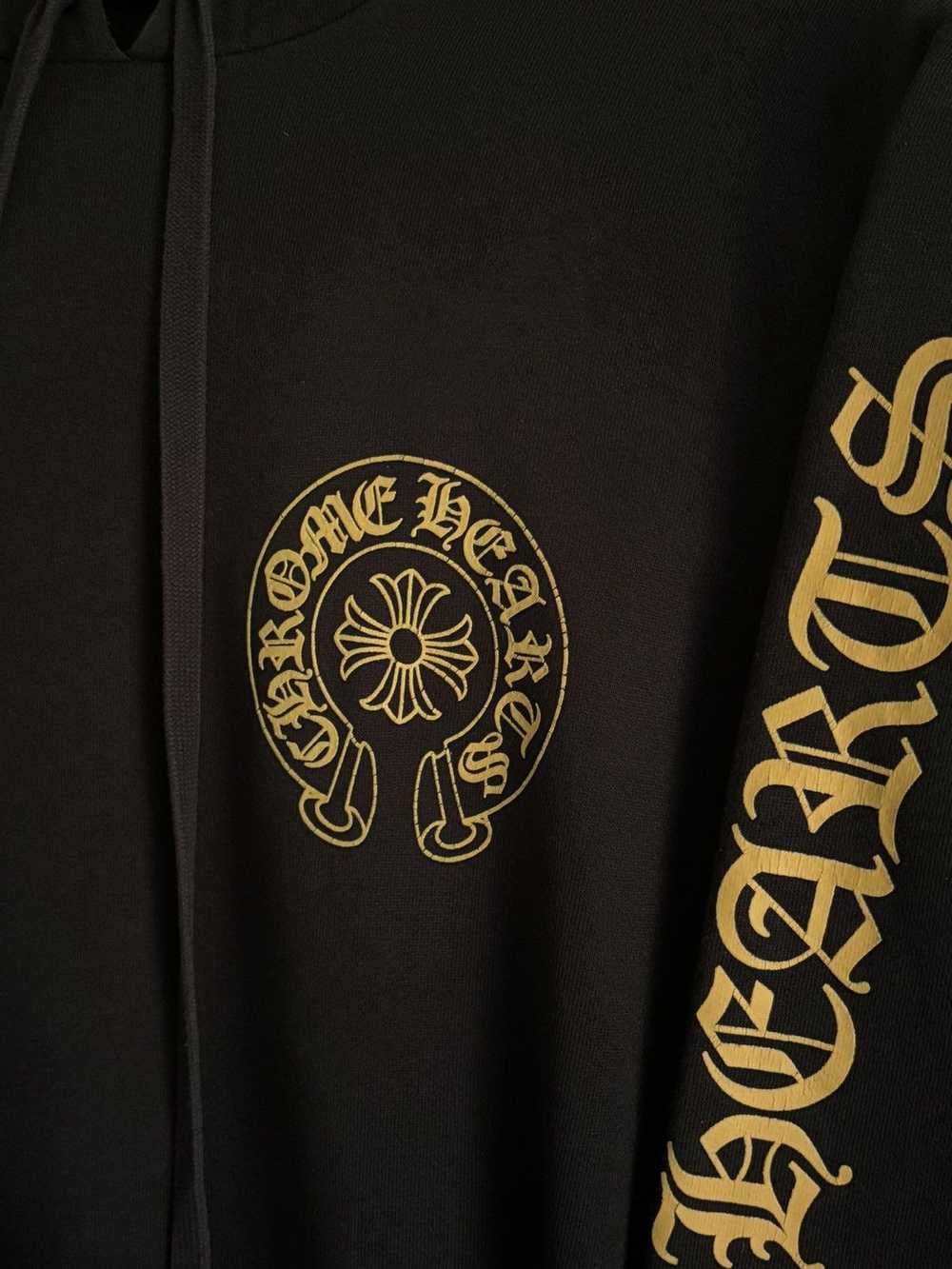 Chrome Hearts BLACK & YELLOW HORSESHOE HOODIE - image 5