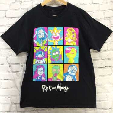 Vintage Rick and Morty Windowpane Tee T-Shirt Mens