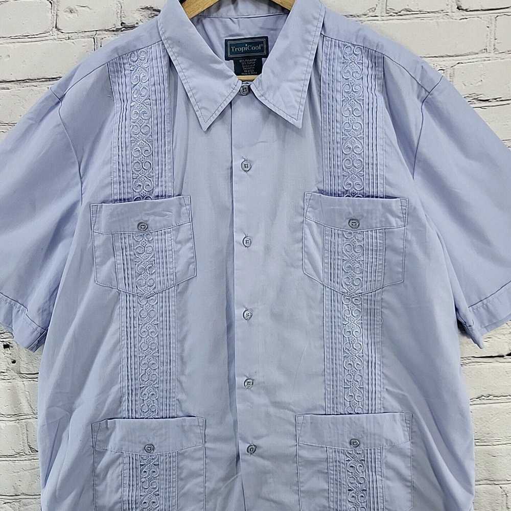 Vintage Tropicool Men's Guyabera Camp Shirt Med S… - image 2