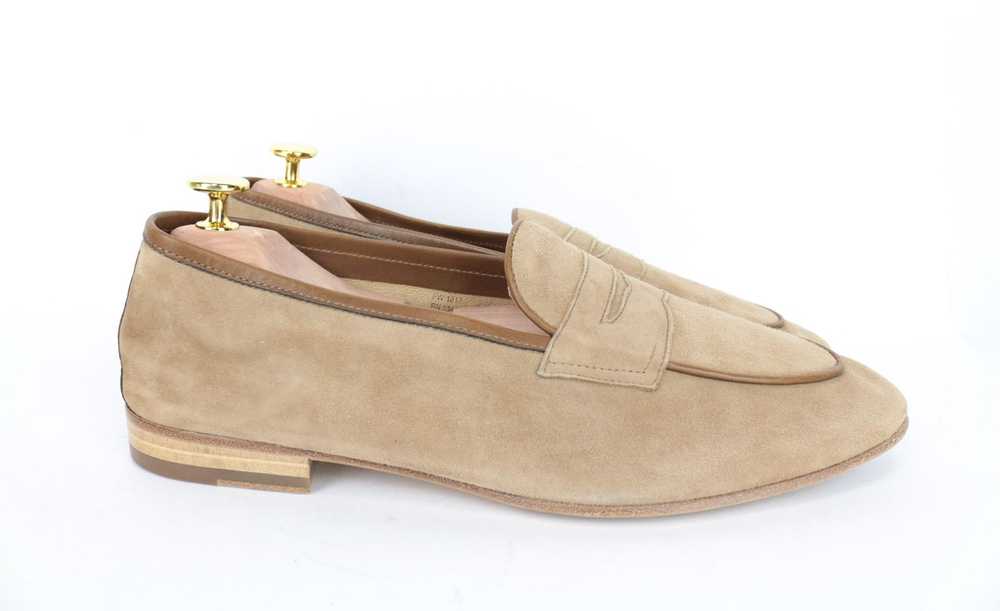 Suitsupply EU43 Sand Brown Leather Suede Slip-On … - image 5