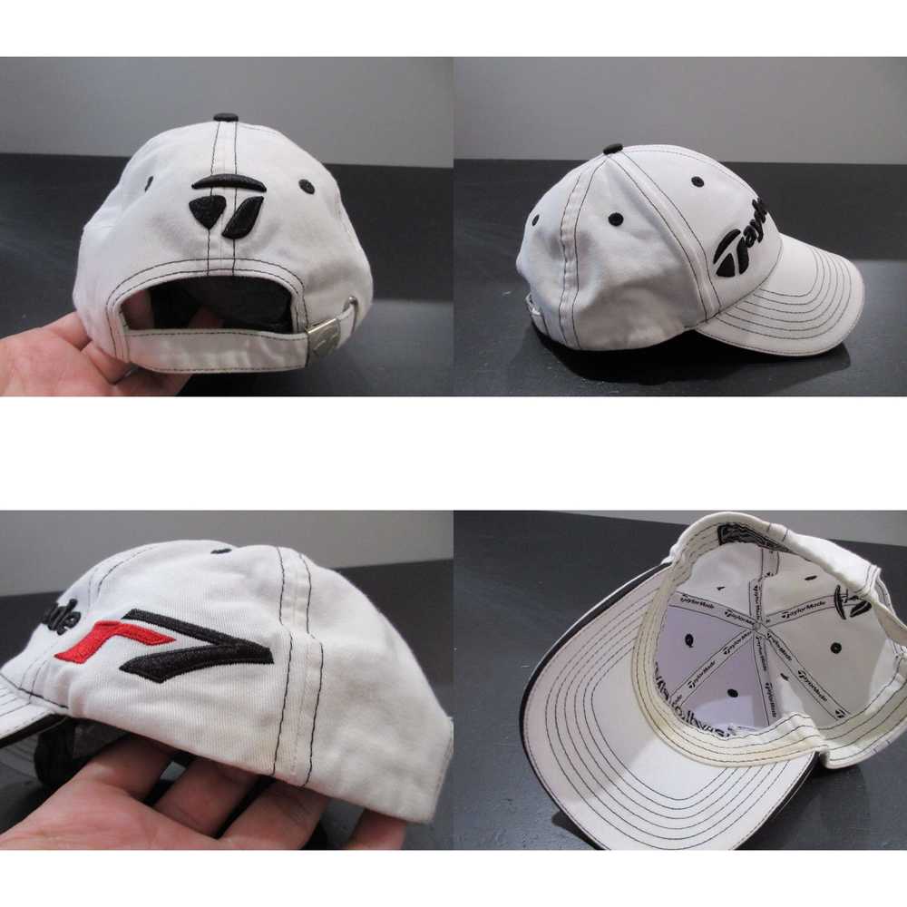 Vintage Taylormade Hat Cap Strap Back White Black… - image 4