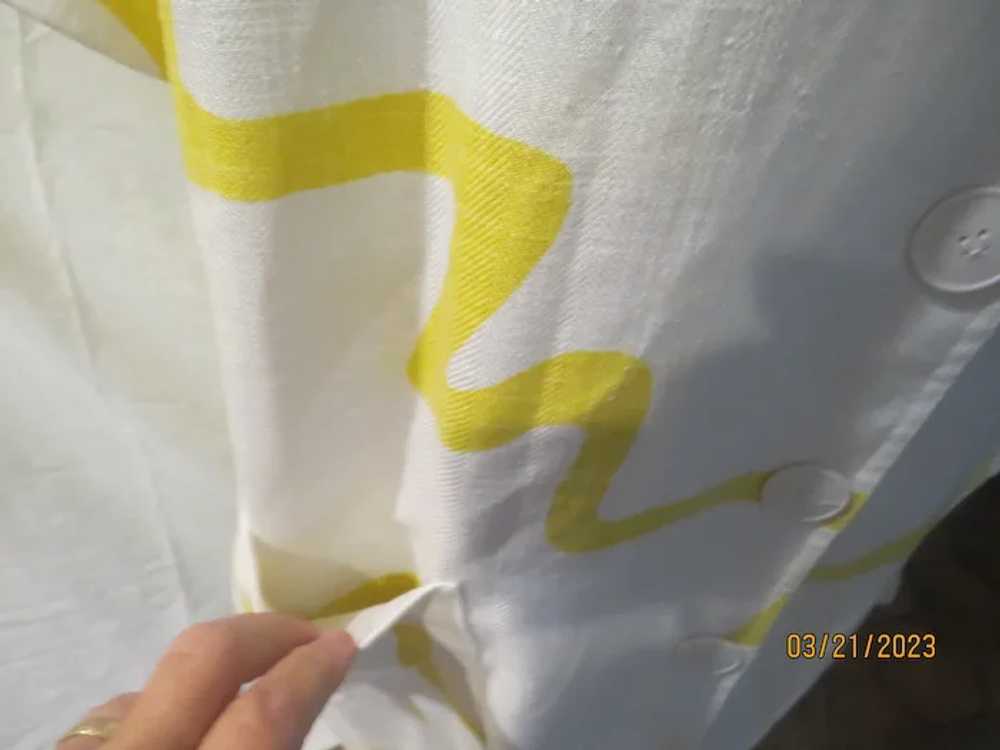 Yellow Squiggle on white Bullocks Wilshire Dress - image 3