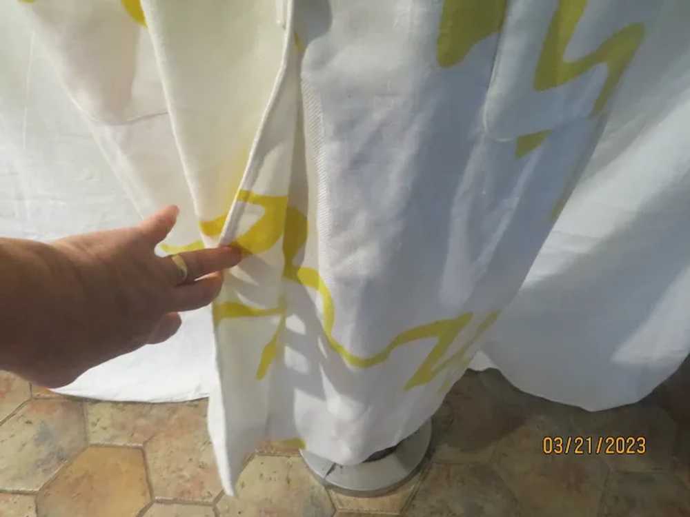 Yellow Squiggle on white Bullocks Wilshire Dress - image 4