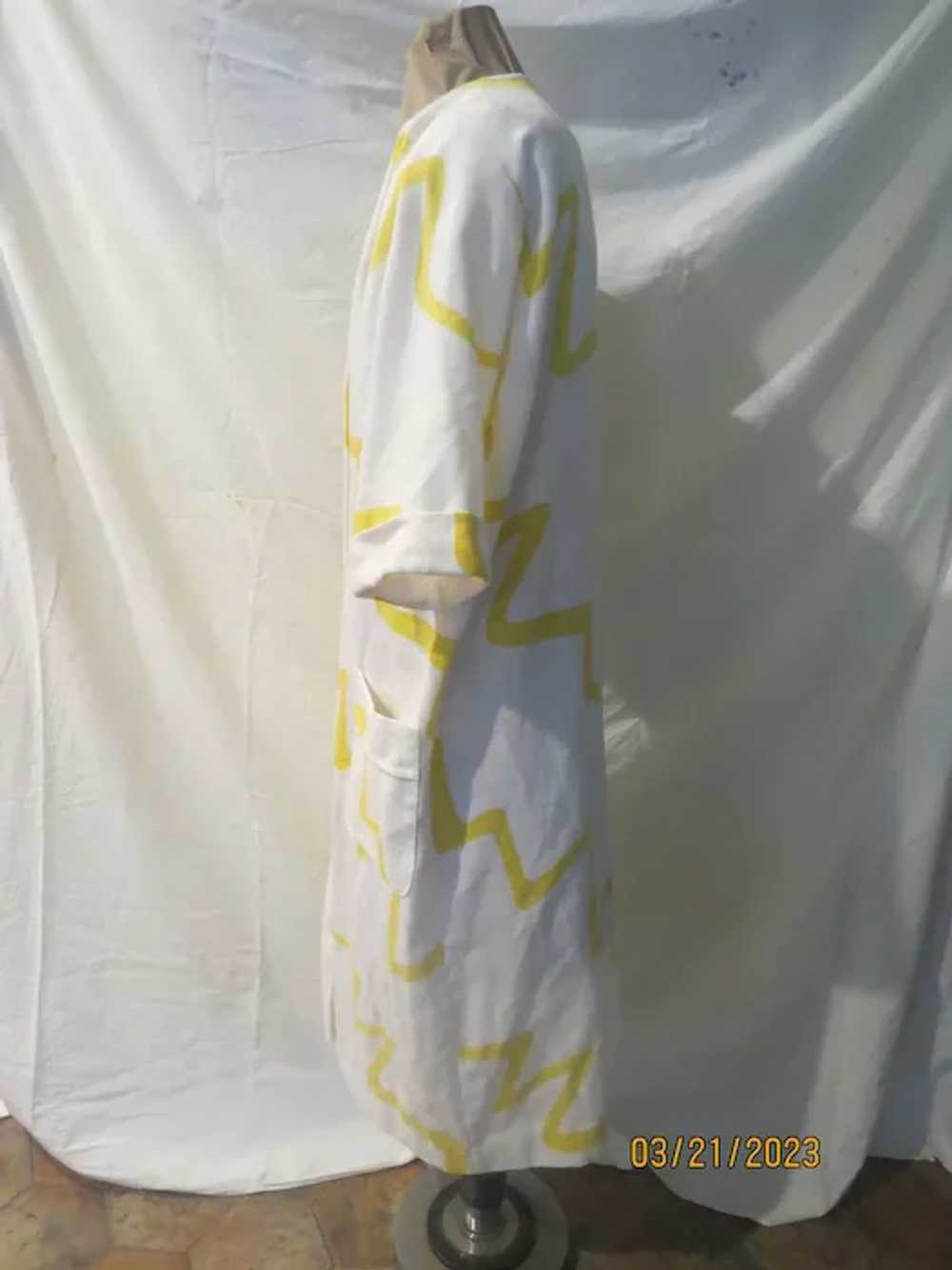 Yellow Squiggle on white Bullocks Wilshire Dress - image 6