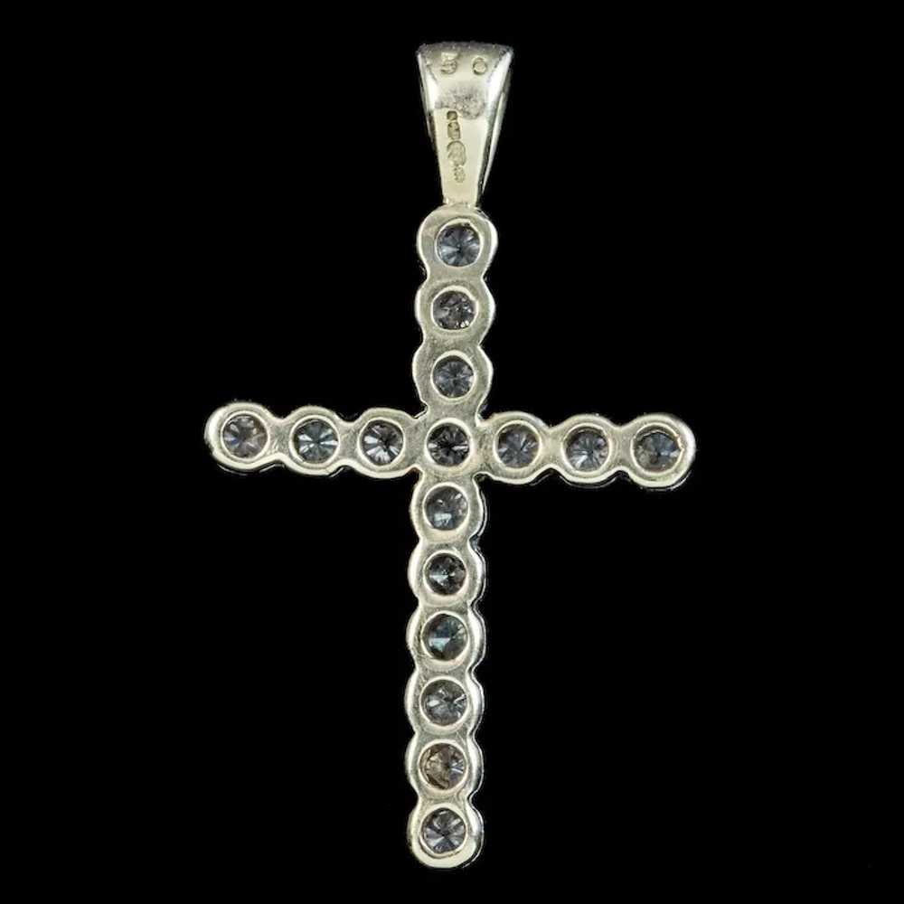 Vintage Diamond Cross Pendant 9ct Gold 0.50ct Dia… - image 3