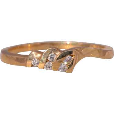 1980's Natural Diamond Ring in Yellow Gold