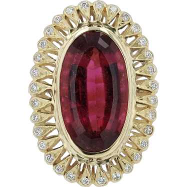 9.25 Carat Rubellite Tourmaline and Diamond Vinta… - image 1