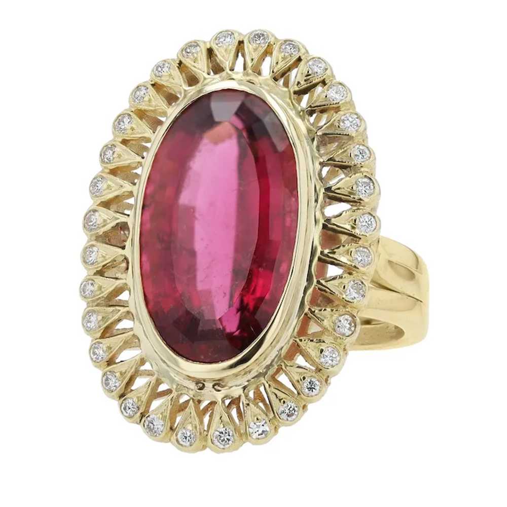 9.25 Carat Rubellite Tourmaline and Diamond Vinta… - image 3