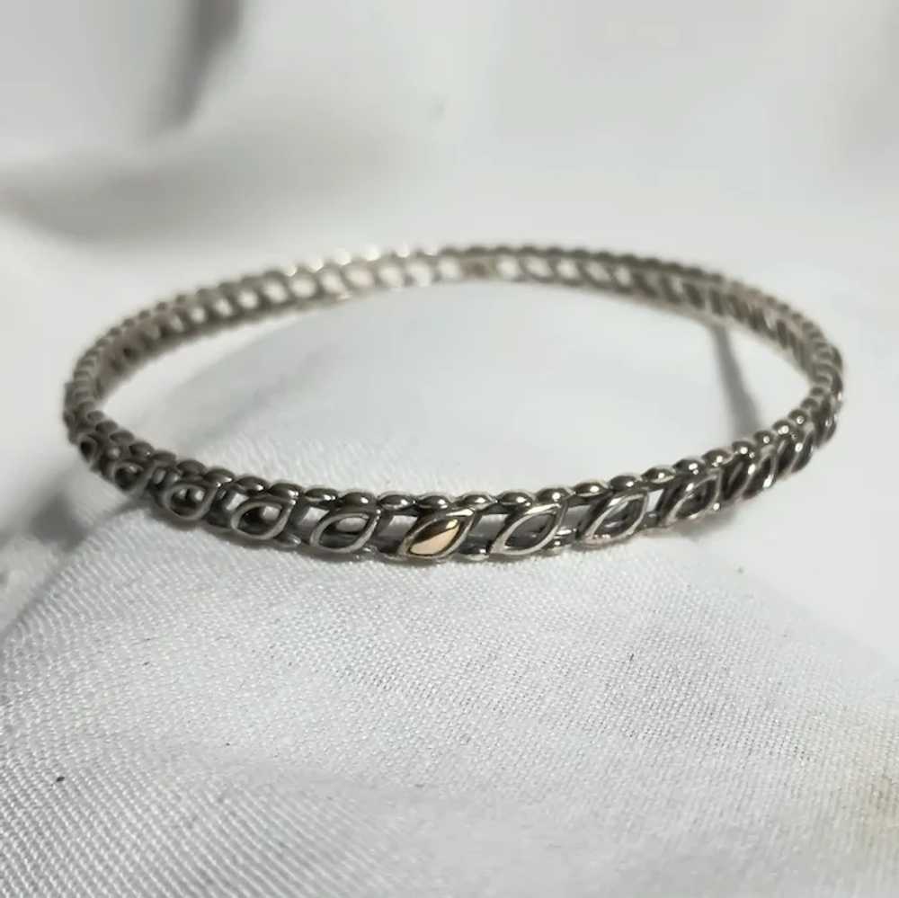 Angela John Hardy sterling silver 14k bangle brac… - image 4