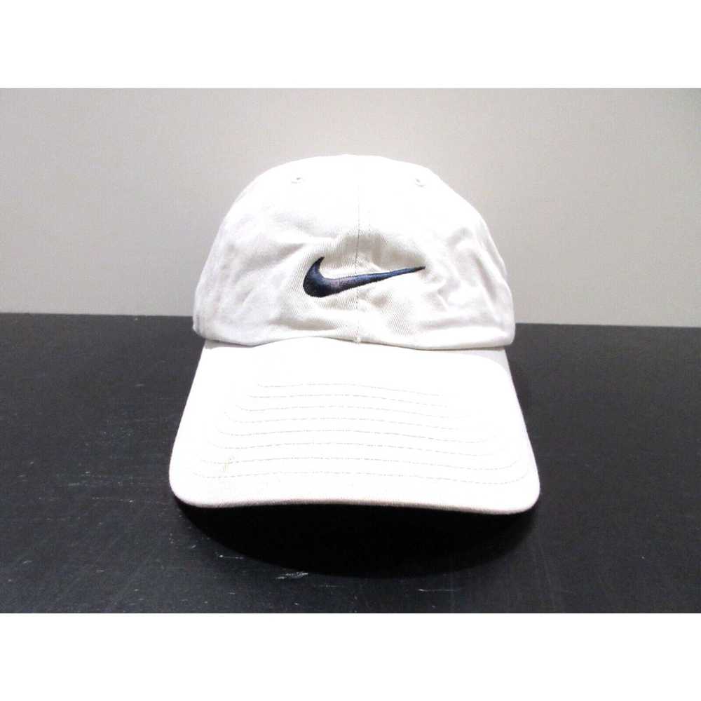 Nike VINTAGE Nike Hat Cap Strap Back White Gray S… - image 1