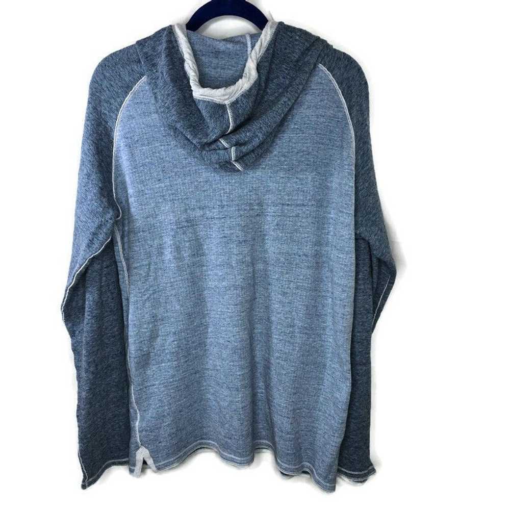 Bke BKE Heathered Blue Color Block Hooded Henley … - image 5