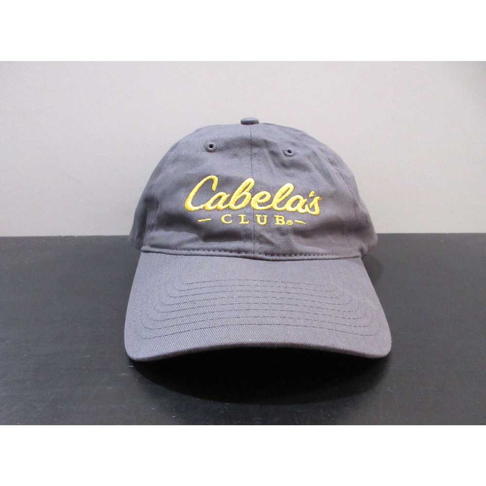 Vintage Cabelas Hat Cap Strap Back Gray Yellow Ou… - image 1