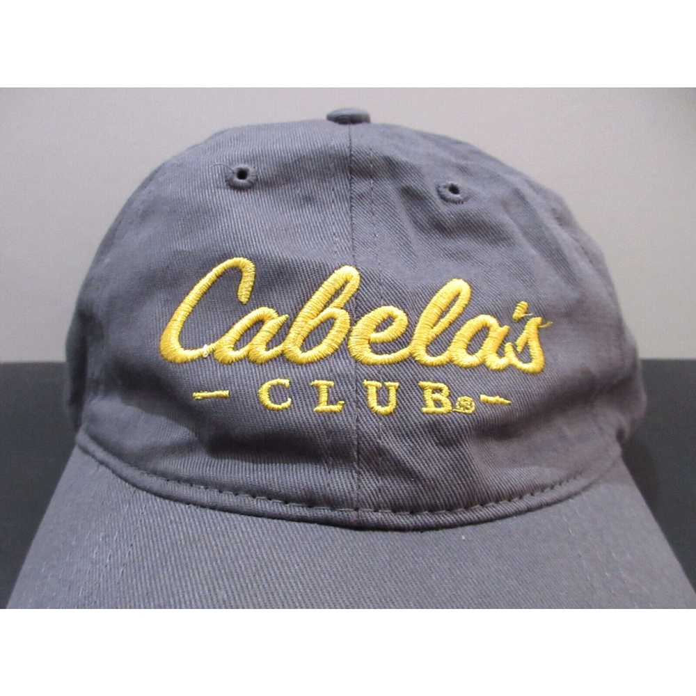 Vintage Cabelas Hat Cap Strap Back Gray Yellow Ou… - image 2