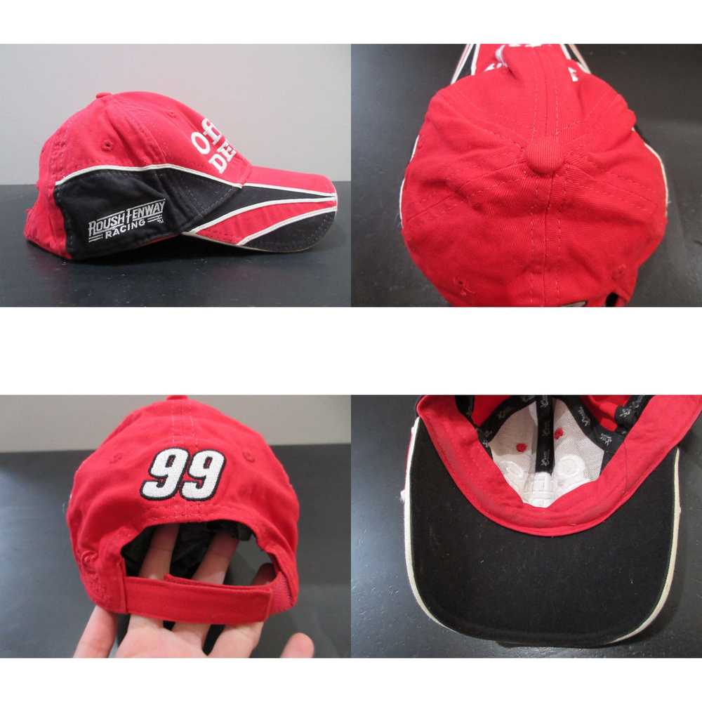 Vintage Nascar Hat Cap Strap Back Black Red Black… - image 4