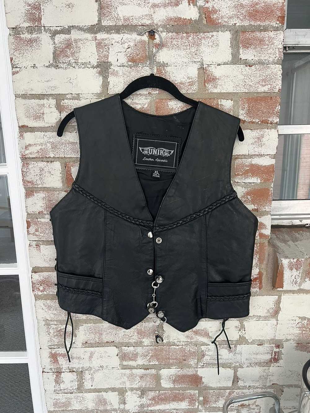 Vintage Vintage Leather Biker Vest - image 1