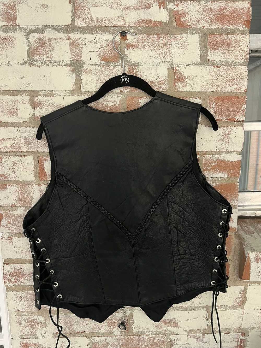 Vintage Vintage Leather Biker Vest - image 4