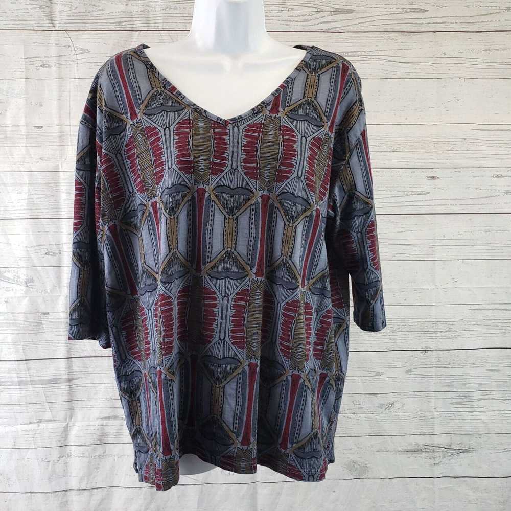 Vintage Prairie Cotton Womens Printed Top Sz Medi… - image 1