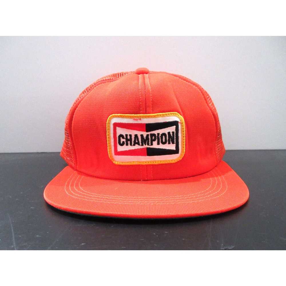 Champion VINTAGE Champion Hat Cap Snap Back Orang… - image 1