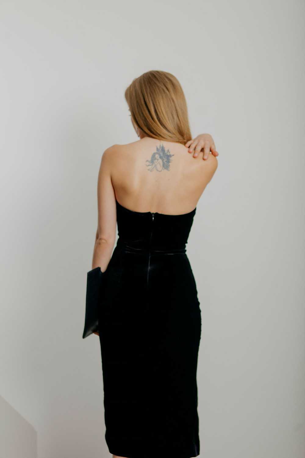 Bianca & Bridgett Black Strapless Velvet Dress - image 5