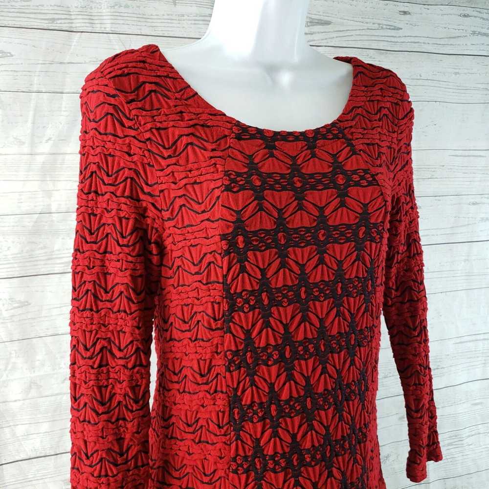 Vintage Tianello Womens Ballet Tee Sz XS Red Blac… - image 2