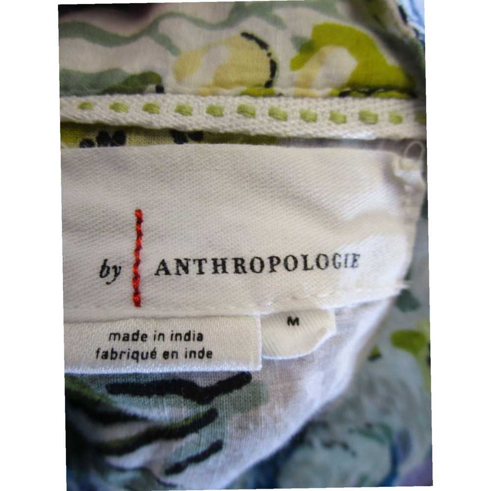 Anthropologie White Floral Pattern Button Front W… - image 6