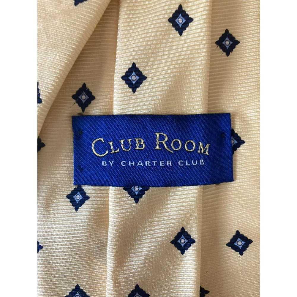 Club Room Silk Yellow and Blue Squares Patterned … - image 4