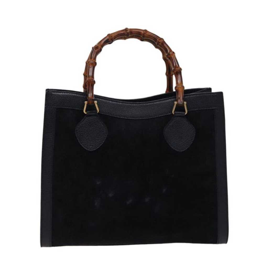 Gucci GUCCI Bamboo Tote Bag Suede Navy 002 0260 2… - image 2