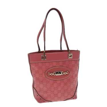 Gucci GUCCI GG Canvas Guccissima Hand Bag Pink 14… - image 1