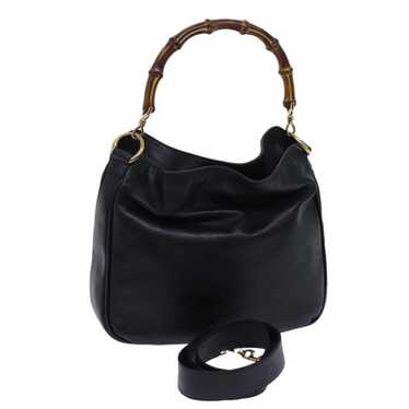 Gucci GUCCI Bamboo Shoulder Bag Leather Black - image 1