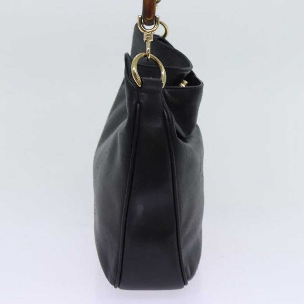 Gucci GUCCI Bamboo Shoulder Bag Leather Black - image 4