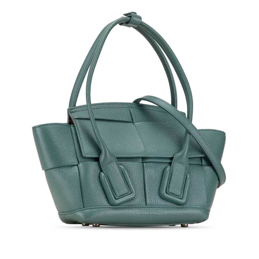 Blue Bottega Veneta Mini Intrecciato Arco Satchel - image 2