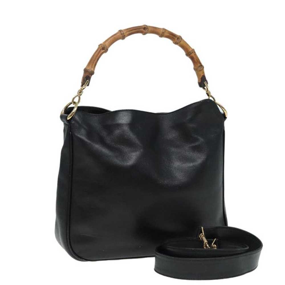 Gucci GUCCI Bamboo Shoulder Bag Leather Black - image 1