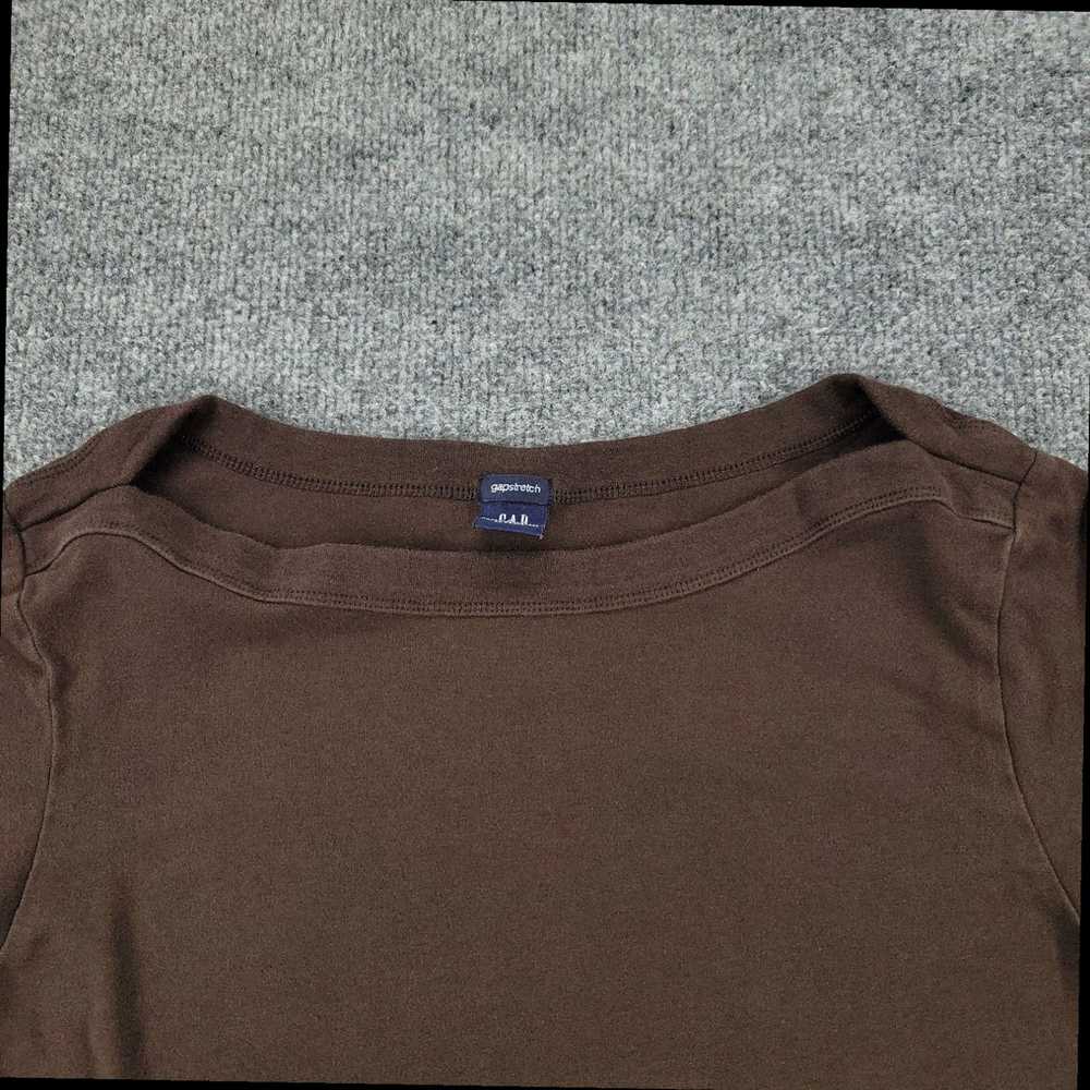 Gap Brown Stretch Long Sleeve Boat Neck Pullover … - image 2