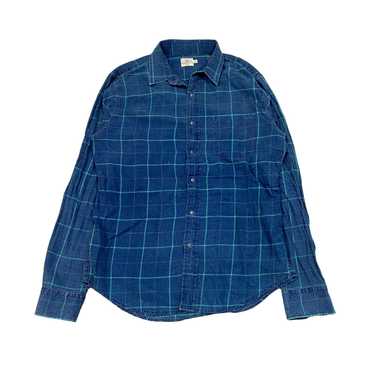 Faherty Faherty Slim Fit Indigo Windowpane Button 