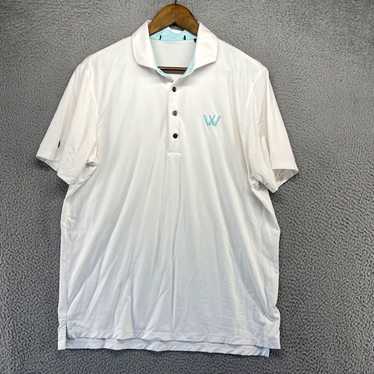 Vintage Greyson Polo Shirt Men's Large White Blue 