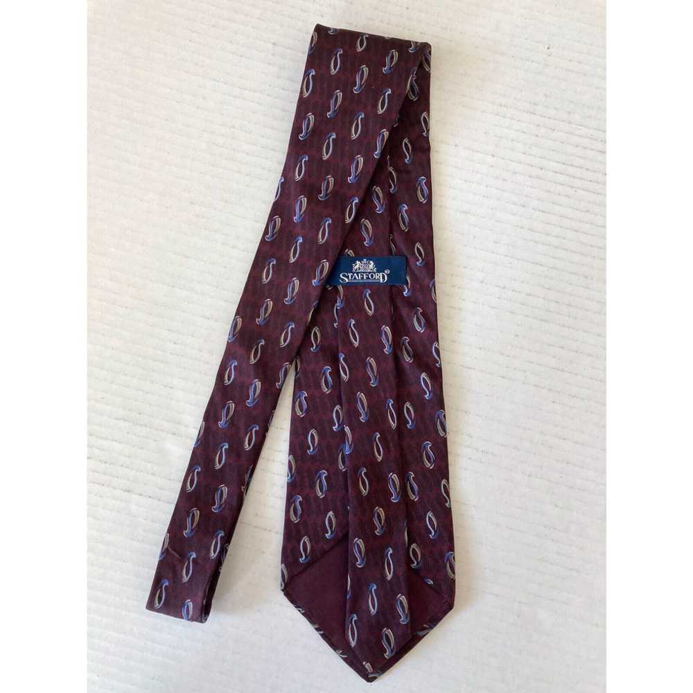 Stafford Stafford Men's Necktie Tie Silk Burgundy… - image 3