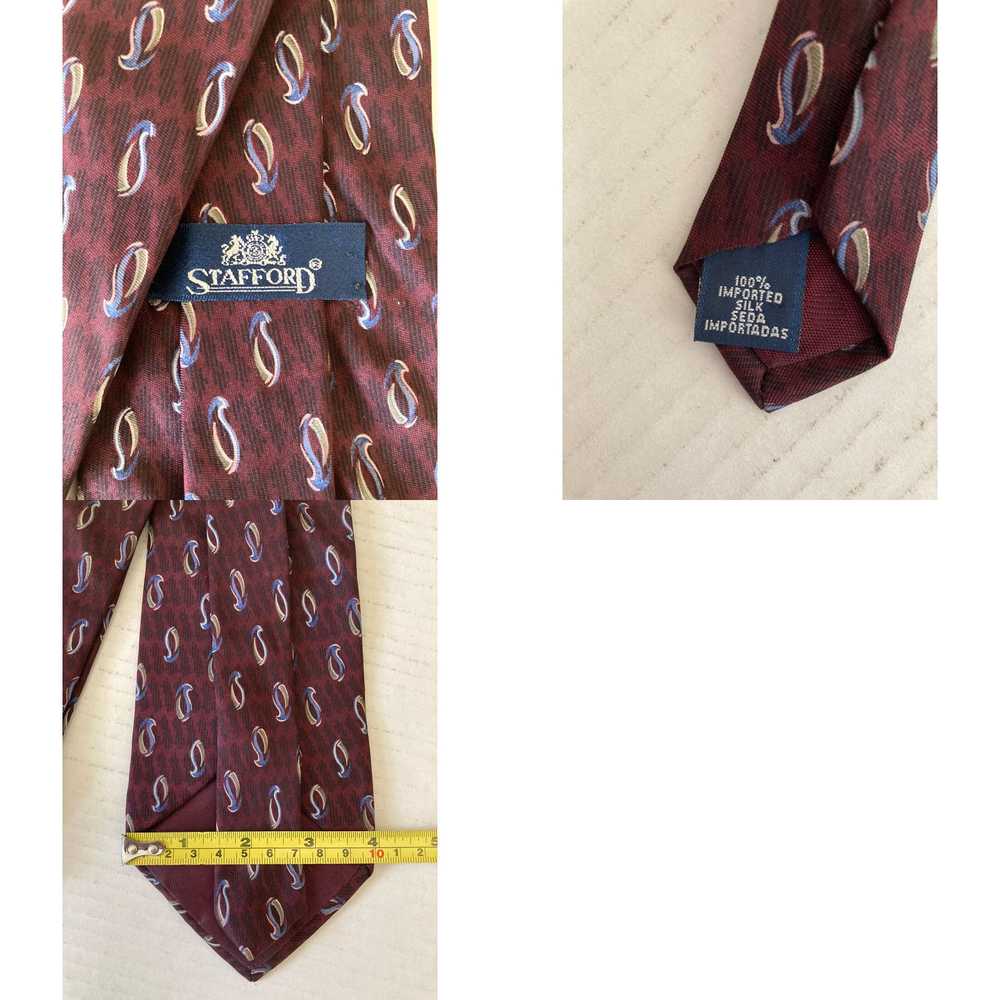 Stafford Stafford Men's Necktie Tie Silk Burgundy… - image 4