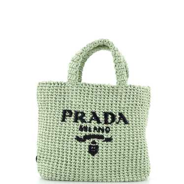 PRADA Logo Tote Raffia Small