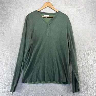 J.Crew J Crew Shirt Mens Large Tall Green Henley … - image 1