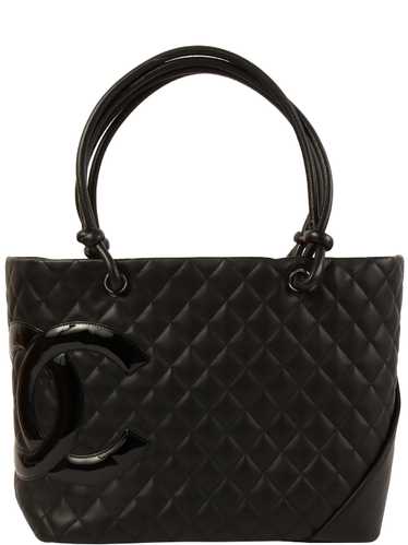 CHANEL Around 2005 Made Cambon Tote Bag Black