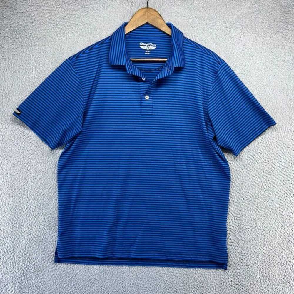 Vintage Straight Down Polo Shirt Mens Medium Blue… - image 1