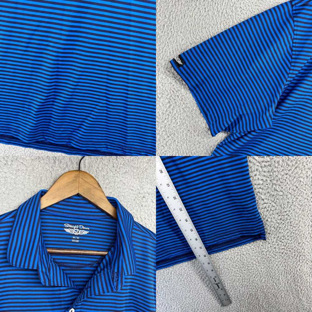 Vintage Straight Down Polo Shirt Mens Medium Blue… - image 4