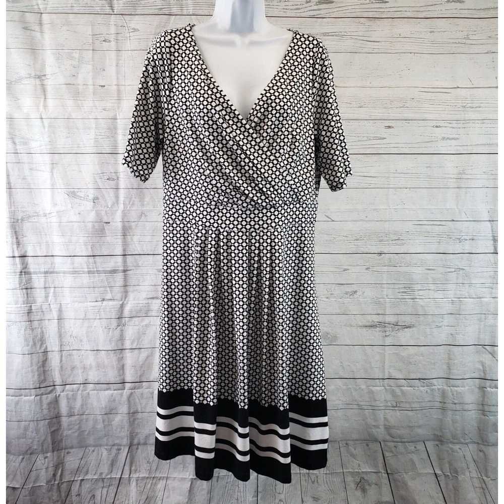 Vintage Lands End Womens Dress Sz Large Black Whi… - image 1