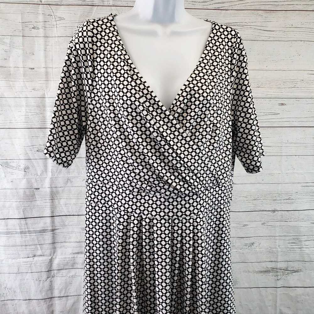 Vintage Lands End Womens Dress Sz Large Black Whi… - image 2