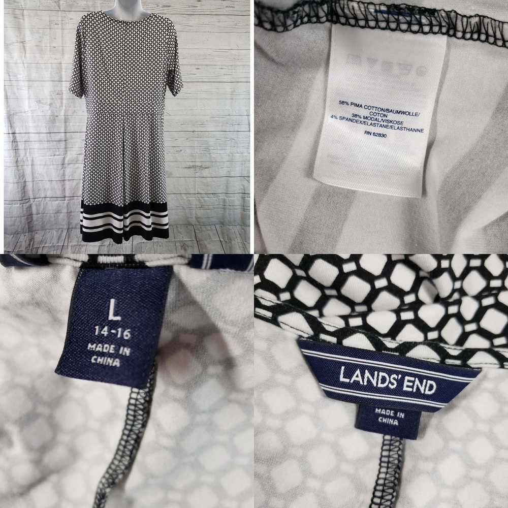 Vintage Lands End Womens Dress Sz Large Black Whi… - image 4