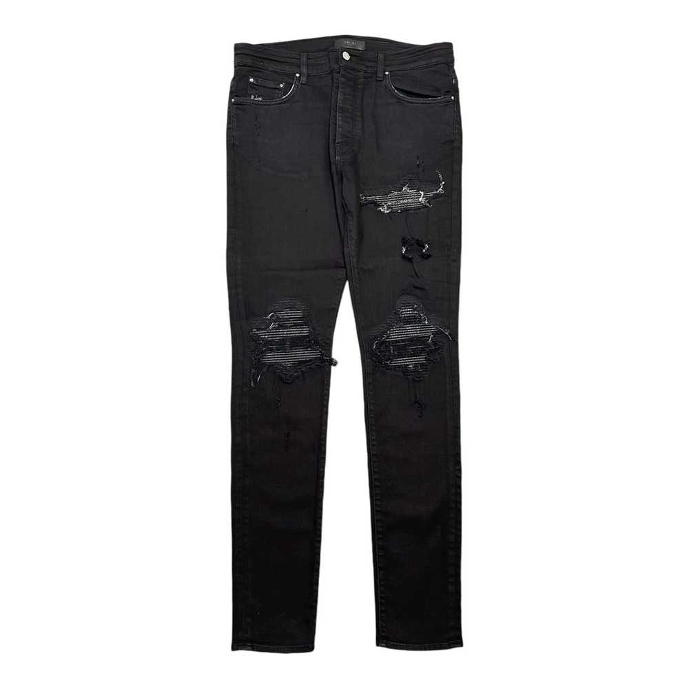 Amiri Amiri MX1 Leather Patch Jeans Aged Black - image 1